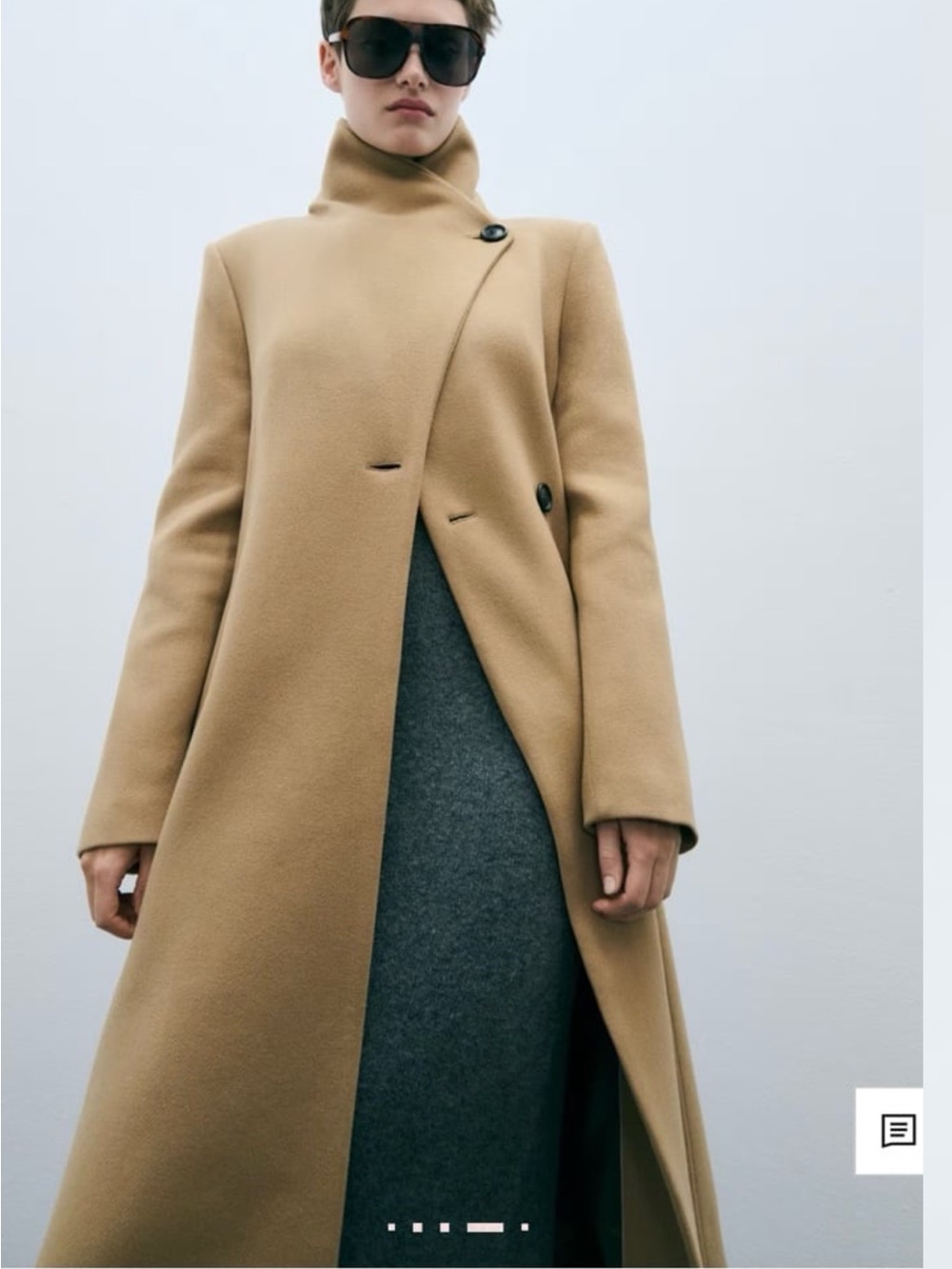 New Mango Italian Manteco Camel Wool Coat size S